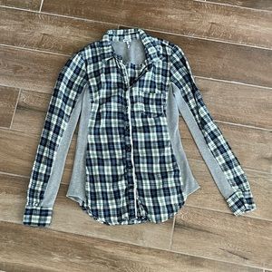 Splendid Flannel And Waffle Long Sleeve Shirt